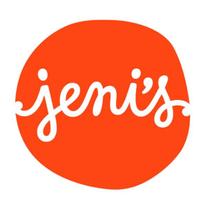 Orange circular Jeni's Ice Cream logo for BlinkSigns storefront case study.