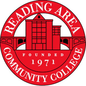 Reading Area Community College red circular founded 1971 seal logo for BlinkSigns case study.